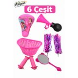 Aziyah Kız bisiklet koltuğu Pembe sepet Pembe VakVak korna Pembe Püskül Çocuk Elcik Pembe Ayna Seti