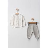 Aziz Bebe Erkek Bebek Desenli Sweatshirt Pantolon 2 'li Alt Üst Bebek Takımı 3 Ay - 36 Ay