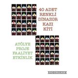 Aziz Oyuncak Jurassic Renkli Dinazor Kazı Kiti 40 Adet Eğlenceli Aktivite STEM Proje Atölyesi - Çok Renkli