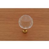 Azm Hırdavat Kristal Taşlı Düğme Kulp Tek Delikli Tabanı Sarı (30 Mm)