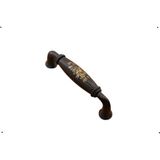Azm Hırdavat Porselen Kulp Yay Modeli Desenli Siyah 96 mm