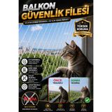 Azmtürkiye 2,5x5 m Balkon Filesi – Kedi Balkon Filesi, Kuş Filesi, Güvercin Önleme Ağı, Balkon Güvenlik Filesi