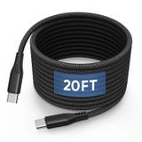 AZPPANXI 20FT USB C - USB C Kablosu 60W, Ekstra Uzun Tip C Şarj Cihazı Hızlı Şarj Kablosu, Premium Naylon Örgülü USB C Şarj Kablosu Galaxy/iPad Pro/MacBook/LG/Anahtar/Piksel ve Diğer USB C Cihazlarıyla Uyumlu