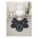 AZR HOME DESİGN Doğal jüt halat siyah klozet önü paspas