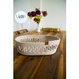 AZR HOME DESİGN Jüt Hasır Sepet Organizer Beyaz