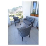 Azra Aksesuar Balkon Bahçe Mobilyası - Balkon Koltuğu-koltuk Takimi -ofis Koltuğu - Ahşap -açık Gri