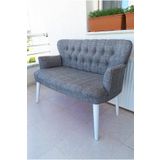 Azra Aksesuar Ikili Balkon Koltugu - Kanepe - Keten Kumaş - Bekleme Koltugu -çay Seti Koltugu - Açık Gri