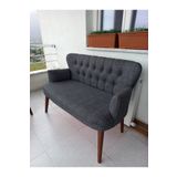Azra Aksesuar Ikili Balkon Koltugu - Kanepe - Keten Kumaş - Bekleme Koltugu-çay Seti Koltugu- Gri