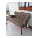 Azra Aksesuar Ikili Balkon Koltugu - Kanepe - Keten Kumaş - Bekleme Koltugu-çay Seti Koltugu - Kahverengi