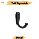 Azra Çanta Elbise Askısı Siyah Duvar Vestiyer Banyo Mutfak Kıyafet Asma Kulp Dolap Askılık Askılığı
