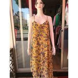 Azra Genç Butik Ince Askılı Uzun Tül Elbise - 40 - Sarı