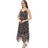 Azra Genç Butik Ince Askılı Uzun Tül Elbise - 40 - Siyah