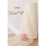 AZRA KINA Krem Süsleme Tülü, 1 METRE, Nişan Tülü Bohça Tülü, Gelin Damat Düğün Konvoy Kapı Valiz Süsleme, Kristal Tül, Hediye Süsü, 100 cm
