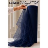 AZRA KINA Lacivert Hayal Süsleme Tülü, 1 METRE, Nişan Tülü Bohça Tülü, Gelin Damat Düğün Konvoy Kapı Valiz Süsleme, Hayal Tül, Hediye Süsü, 100 cm