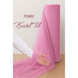 AZRA KINA Pembe Süsleme Tülü, 1 METRE, Nişan Tülü Bohça Tülü, Gelin Damat Düğün Konvoy Kapı Valiz Süsleme, Kristal Tül, Hediye Süsü, 100 cm