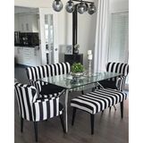 Azra Mobilya Çay Seti Koltuk Takımı Zebra Model 2+1+1+Bench - Siyah - Beyaz