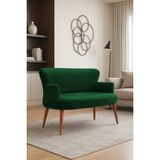 Azra Mobilya - Roma Modern Ikili Koltuk Kanepe - Welsoft Yumuşak Kumaş - Ahşap Ayak - Yeşil - Seçenek