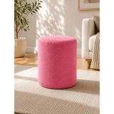 Azra Mobilya Silindir Puf Welsoft Yumuşak Kumaş Pembe , Makyaj Pufu Yatak Odası Pufu 40X45
