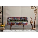 Azra Mobilya Sydney Modern Ikili Koltuk Kanepe | Modern | Patchwork Kumaş | Yeşil - Renkli