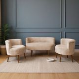 Azra Mobilya Sydney Modern Koltuk Takımı | Modern Iskandinav Tarzı | Welsoft Yumuşak Kumaş | Cappucino - Cappuccino