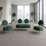 Azra Mobilya Venüs 2+1+1 Soft Kumaş Ofis & Büro Iş Yeri Bekleme Koltuğu Takımı – Cappuccino Metal Iskelet - Yeşil