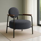 Azra Mobilya Venüs Metal Ayaklı Modern Berjer Koltuk - Soft Kumaşlı, Renk Seçenekli, 60X60 cm Antrasit