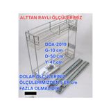 Azra Mutfak Teleskopik Alttan Raylı, Şişelik-Deterjanlık, Metal Kiler Sistemi Genişlik 10 Cm