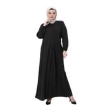 AZRANUR KADIN BÜYÜK BEDEN MAYA KUMAŞ TAM BOY MEVSİMLİK FERACE SİYAH