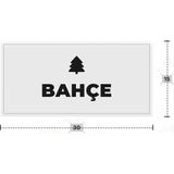 Azresa Bahçe Yazılı - Metal - Beyaz Renk - Kapı Isimliği - 30X15 cm