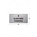 Azresa Elektrık Panosu Yazılı - Metal - Gümüş Renk - Kapı Isimliği - 30X15 cm