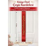 Azresa Kişiye Özel Çeyiz Kurdelesi – Gelin Çeyizi Odası Süsü – İsimli Kırmızı Saten Kurdele - Simli Gold