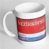 Azresa Samsun Vezirköprü Sokak Tabelası Baskılı Kupa Bardak
