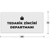 Azresa Tedarık Zıncırı Departmanı Yazılı - Metal - Beyaz Renk - Kapı Isimliği - 30X15 cm