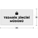Azresa Tedarık Zıncırı Müdürü Yazılı - Metal - Beyaz Renk - Kapı Isimliği - 30X15 cm