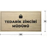 Azresa Tedarık Zıncırı Müdürü Yazılı - Metal - Gold Renk - Kapı Isimliği - 30X15 cm