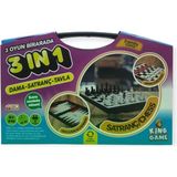 Azrlya 3'ü 1 Arada Çantalı Dama-Satranç-Tavla Zeka ve Strateji Oyunu