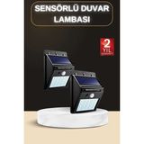 Azrlya Bahçe Aydınlatma Sensörlü Güneş Enerjili Duvar Lambası 40 LED Işık - Lisinya