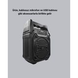 Azrlya Bluetooth Hoparlör Mikrofonlu Taşınabilir Ses Sistemi Fm Radyo, Usb, Sd Kart ve Tws Özellikli