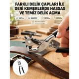 Azrlya Deri Delme Pensesi 6 Uçlu Ayarlanabilir Kemer Delme Aleti Profesyonel Kullanım - Lisinya