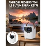 Azrlya Hd Ayaklı Portatif Projeksiyon Cihazı Bluetooth Wifi Akıllı Android Işlemcili Yeni Nesil - Lisinya