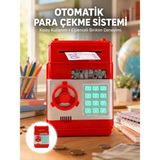 Azrlya Kırmızı Şifreli Atm Kasa Para Yutan Kumbara - Lisinya