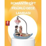 Azrlya Romantik Çift Figürlü Gece Lambası Sandal Model Sevgiliye Özel Hediye - Lisinya