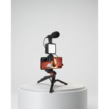 Azrlya Video Çekim Kiti Tripod LED Işık Harici Mikrofon ve Bluetooth Kumanda Seti