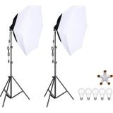 AZT 2 Li 70CM Octagon Softbox 150 Watt LED Sürekli Işık Ürün Reklam Moda Makyaj Stüdyo Youtube Vlog Tiktok Canlı Yayın