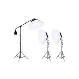 AZT Ürün Reklam Stüdyo Youtube Vlog Tiktok Canlı Yayın vb için 70cm Octagon Softbox Üçlü Led Sürekli Işık Seti