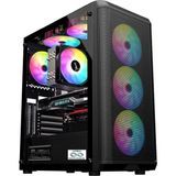 Aztech 850W Skyhawk AZT07 Rgb Gaming Mid-Tower Pc Kasası 360MM Sıvı Soğutucu Desteği - Siyah - 200 W