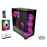 Aztech Azt101 B 5 X Rgb Fan Uzakdan Kumanda Siyah Akvaryum Gamin Kasa Temper Cam , Rgb Switch (Kdo)