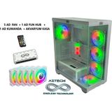 Aztech AZT13 600W Temper Cam , Rgb Switch Beyaz 5 x Rgb Fan Uzakdan Kumanda Akvaryum Gamin Kasa