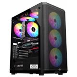 Aztech Sky Hawk AZT18 600W Temper Cam , Mesh Panel Siyah 4*12CM Rgb Fan + USB 3.2 Gaming Kasa