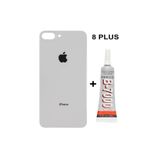 AZUR Apple İphone 8 PLUS Uyumlu Arka Cam Kapak Batarya Pil Kapağı Beyaz + YAPIŞTIRICI